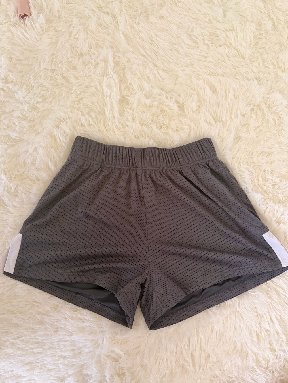 White Fox Boutique Gray Athletic Mesh Shorts